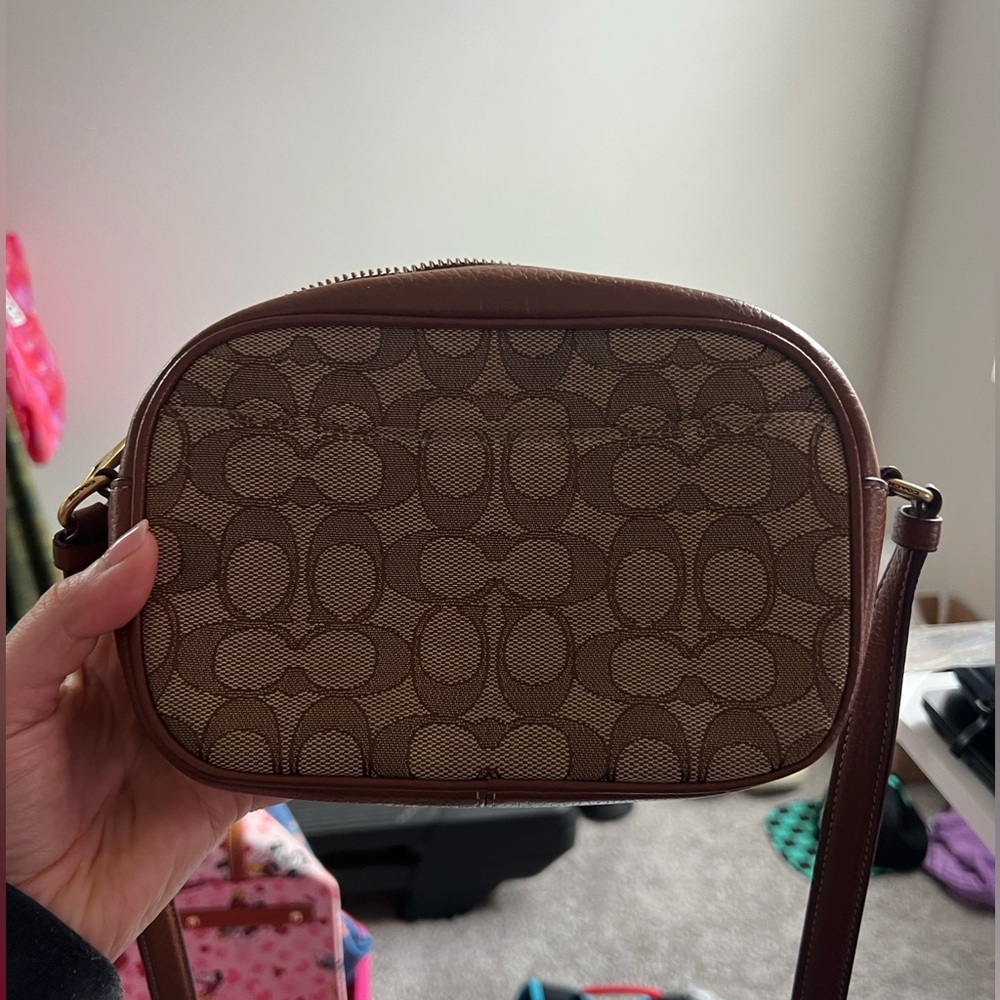 Coach Mickey Mouse Patterned Brown Camera Bag - image 3